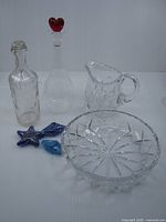 Group shot of all seven glass items