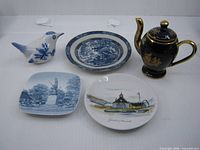 Group image showing all five porcelain pieces