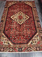 Full overhead view of entire rug showing pattern and borders