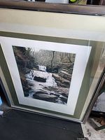 Front view showing entire framed print with double mat and silver frame
