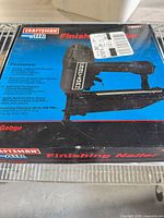 Retail box top showing Craftsman Air Finishing Nailer branding