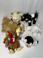 All seven plush toys group view