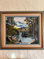 Front view of framed painting showing full artwork and frame