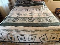 Full view of blanket laid flat showing complete pattern