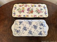 Top view of both porcelain trays