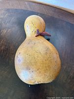 Top view of gourd kalimba showing overall shape and finish