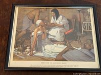 Overall view of framed print showing artwork and title