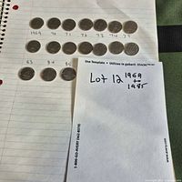 All coins laid out labeled 1969-75 top row, remaining years bottom rows