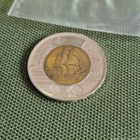 Reverse of 2012 Canadian $2 coin showing HMS Shannon ship design