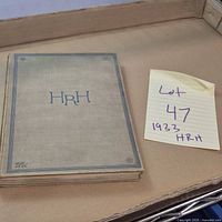 Front cover of H.R.H. 1933 hardcover showing title and overall condition