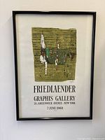 Framed Friedlaender Graphis Gallery poster, full front view