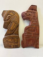 Front view of both carved plaques