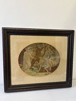 Front view of framed silkwork embroidery