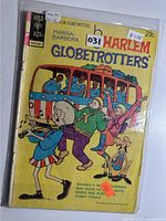 Front view of Harlem Globetrotters comic in bag