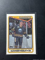 Front of Alexander Mogilny Topps card in sleeve