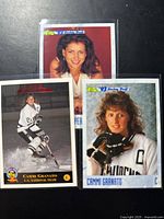 Three Cammi Granato cards in sleeves: portrait, action, Providence College