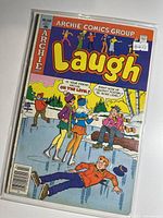 Front cover showing Archie Comics Group Laugh #348 in protective sleeve