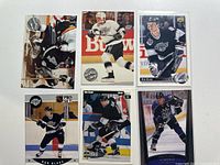 Six Rob Blake hockey cards laid out in two rows