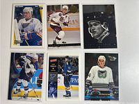 Overall view of 6 Chris Pronger cards laid out in two rows