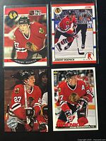 Four Jeremy Roenick cards laid out; shows fronts of all cards