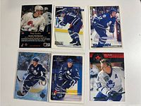 Front view of all six Mats Sundin cards