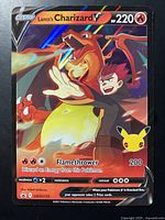 Front view of Lance's Charizard V card showing full artwork and stats