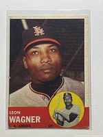 Front of 1962 Topps Leon Wagner card in sleeve