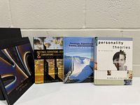 Front covers of four books: On the Surface of Things, two editions of Meetings, Expositions, Events & Conventions, Personality Theories