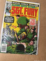 Front cover of Sgt. Fury #141 comic in plastic sleeve