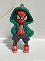 Front view of Miles Morales Spider-Man keychain figure