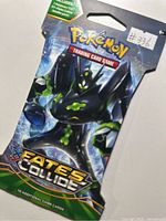 Front of sealed Pokémon XY—Fates Collide booster pack