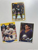 Full view of all three Rick Vaive cards