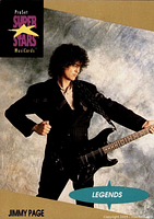 Front view of the 1991 Pro Set MusiCards #17 Jimmy Page trading card in protective sleeve