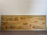 Full view of framed Pony Express Centennial map print
