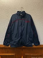 Front view of navy Nike Storm-FIT Arizona jacket