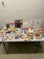 Overall view of all craft items on table