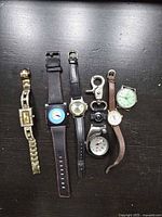 All six watches laid out left to right