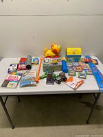 Overall view of all items spread on table