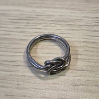 Front view of sterling silver knot ring