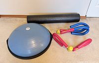 All items: BOSU, foam roller, two ThighMasters