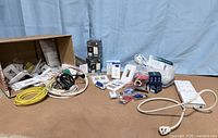 Full lot with boxed and loose electrical items and cables