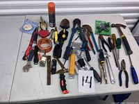 Full view of all tools on table
