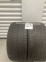 Front view of both tires showing tread