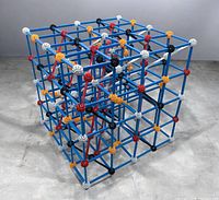 Full view of assembled modular cube structure