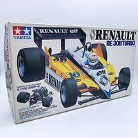 Front of box showing Renault RE-30B Turbo artwork and Tamiya logo