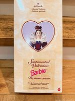 Front of box showing Hallmark Special Edition Sentimental Valentine Barbie branding
