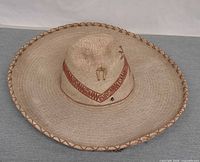 Top view showing full brim diameter and decorative trim
