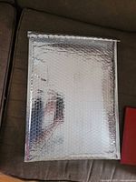 silver metallic bubble-lined envelope front view