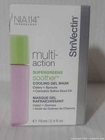 Front of sealed StriVectin Supergreens Soother Cooling Gel Mask box