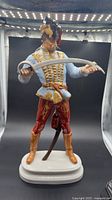 Full view of Herend Hadik Hussar figurine on plinth